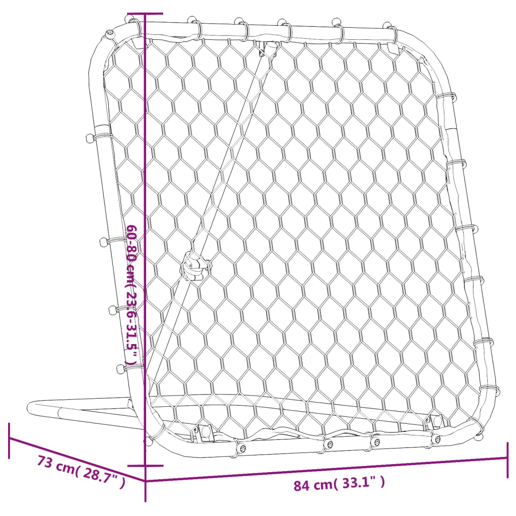 Voetbalrebounder verstelbaar 84x73x60-80 cm staal zwart is nu te koop bij PeponiXL, paradijselijk wonen!