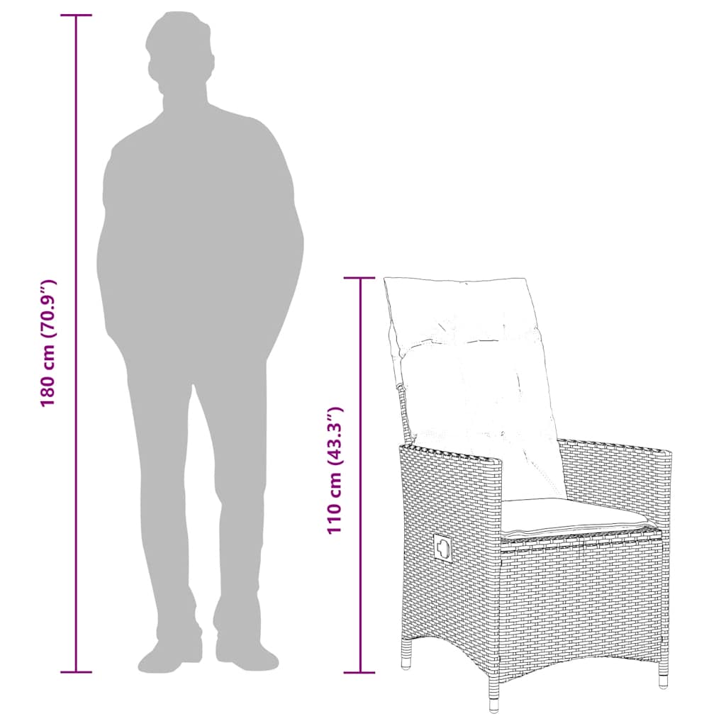 7-delige Tuinset met kussens poly rattan zwart is nu te koop bij PeponiXL, paradijselijk wonen!