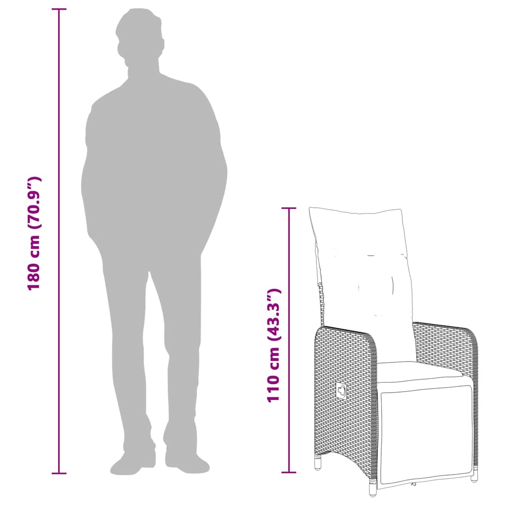 7-delige Bistroset met kussens poly rattan bruin is nu te koop bij PeponiXL, paradijselijk wonen!