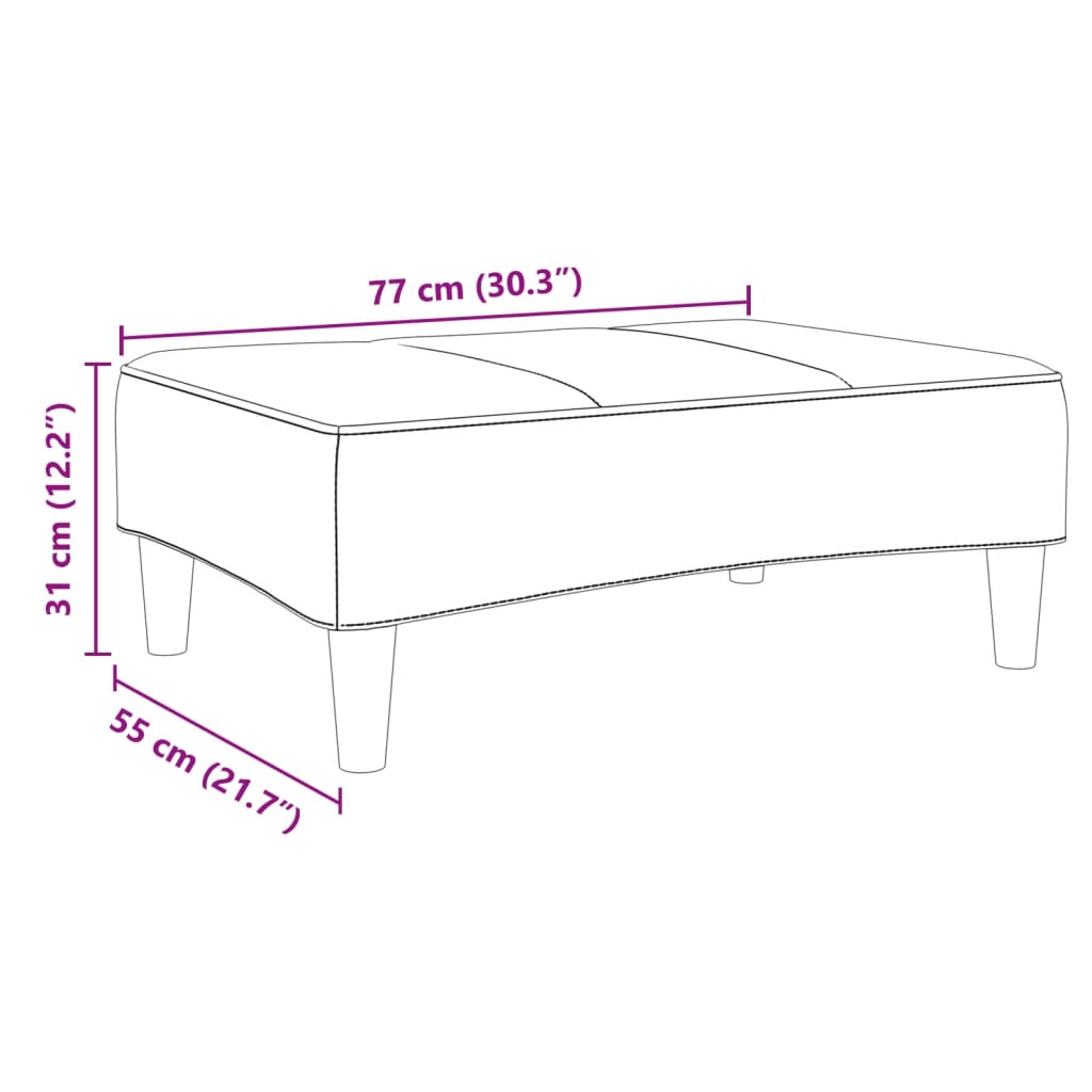 Voetenbank 77x55x31 cm fluweel lichtgrijs is nu te koop bij PeponiXL, paradijselijk wonen!