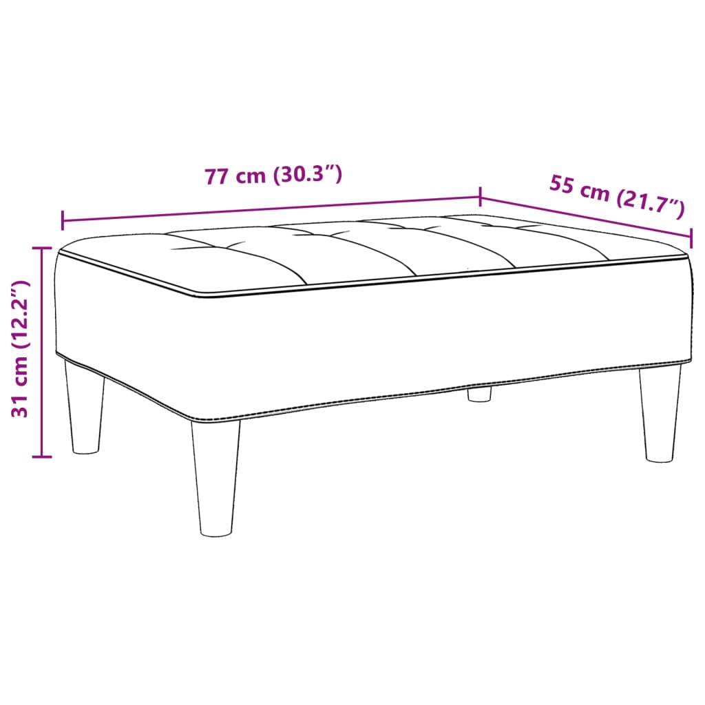 Voetenbank 77x55x31 cm stof lichtgrijs is nu te koop bij PeponiXL, paradijselijk wonen!