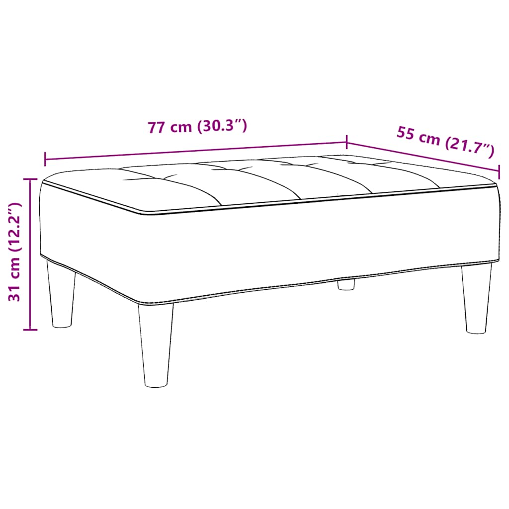 Voetenbank 77x55x31 cm fluweel donkergroen is nu te koop bij PeponiXL, paradijselijk wonen!