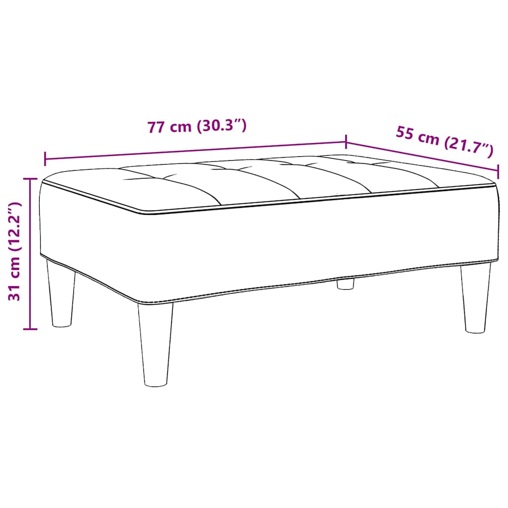 Voetenbank 77x55x31 cm fluweel geel