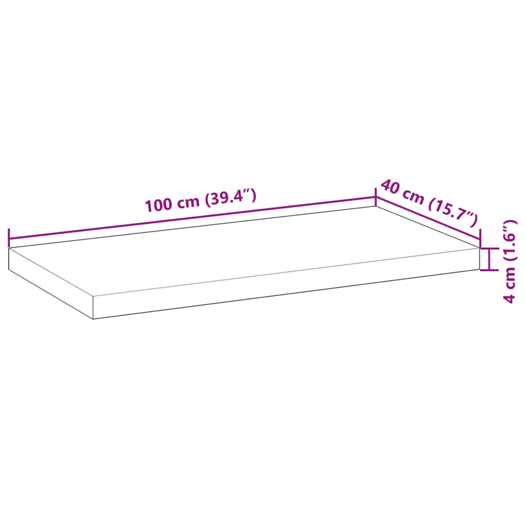 Wandschap zwevend 100x40x4 cm onbehandeld massief acaciahout is nu te koop bij PeponiXL, paradijselijk wonen!