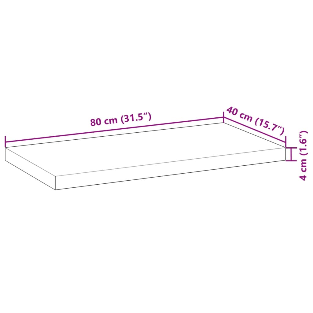 Wastafelblad met olieafwerking 80x40x4 cm massief acaciahout is nu te koop bij PeponiXL, paradijselijk wonen!