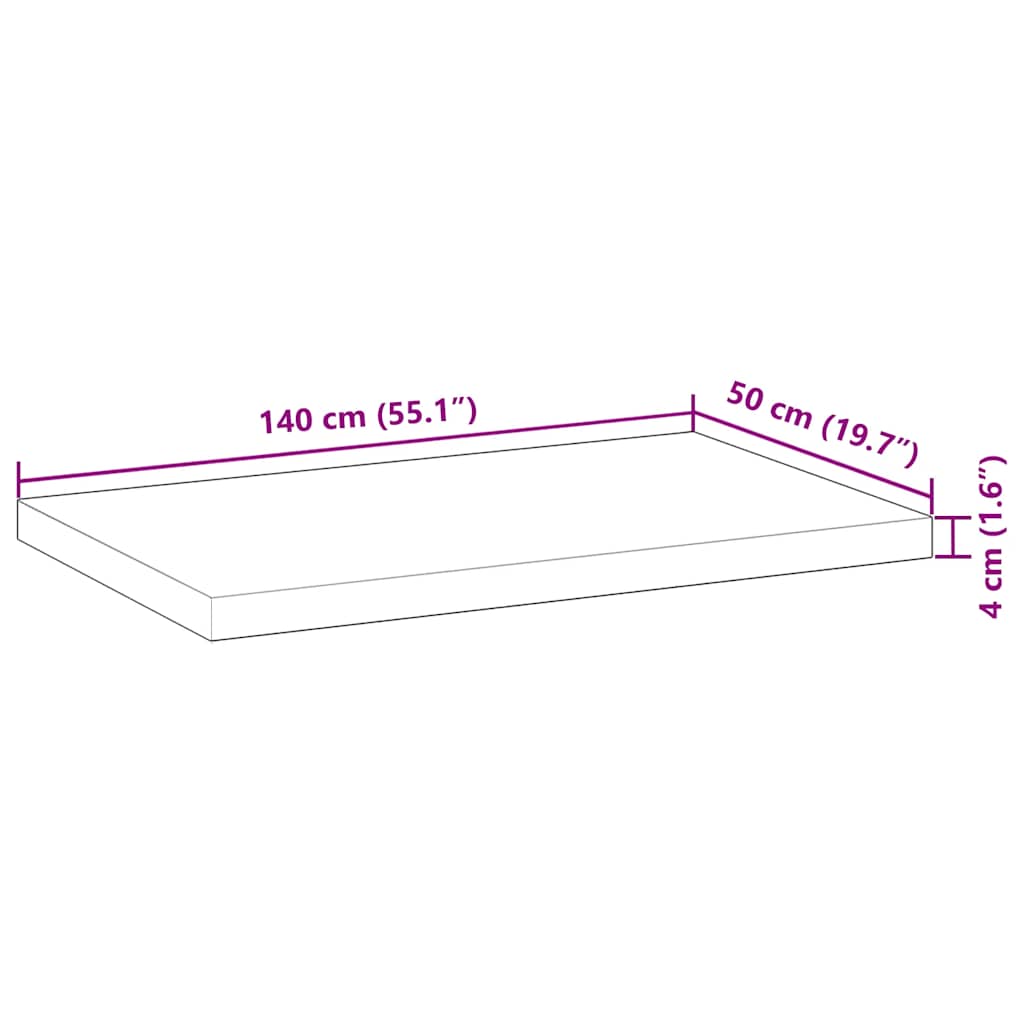 Bureaublad 140x50x4 cm onbehandeld massief acaciahout is nu te koop bij PeponiXL, paradijselijk wonen!