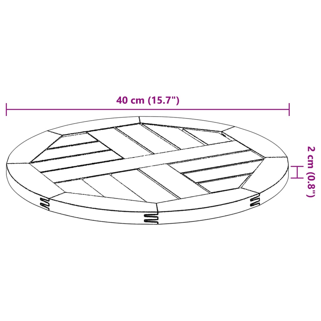 Tafelblad rond Ø 40x2 cm massief acaciahout is nu te koop bij PeponiXL, paradijselijk wonen!