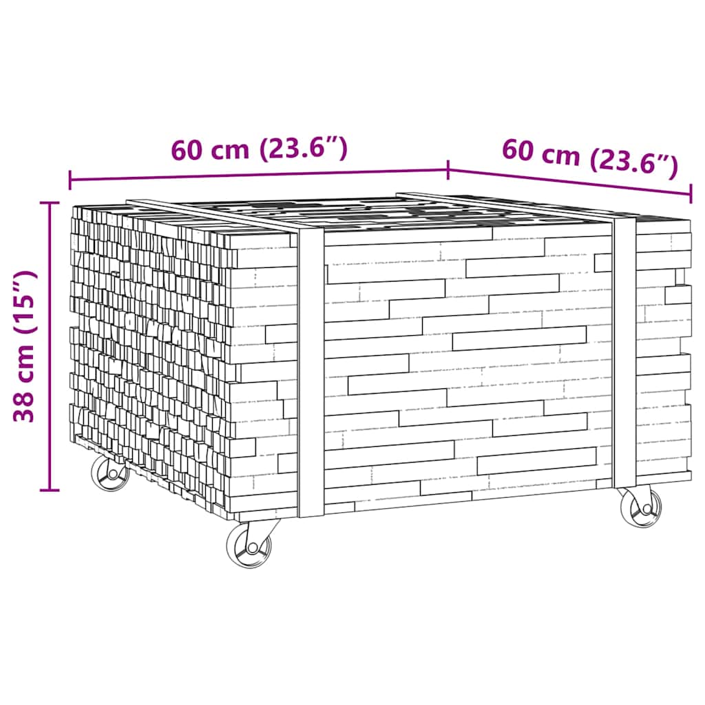 Salontafel Bruin 60 x 60 x 38 cm Massief Teakhout is nu te koop bij PeponiXL, paradijselijk wonen!