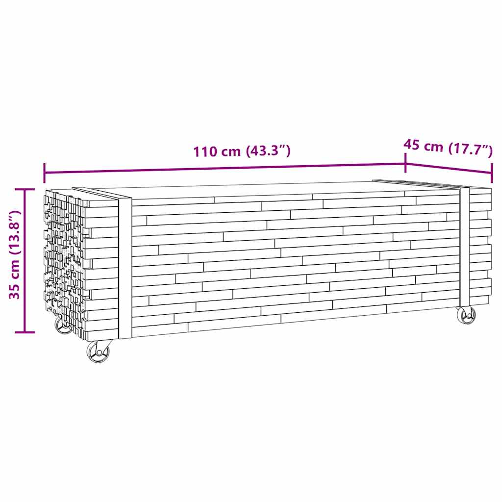 Salontafel 110x45x35 cm massief teakhout is nu te koop bij PeponiXL, paradijselijk wonen!