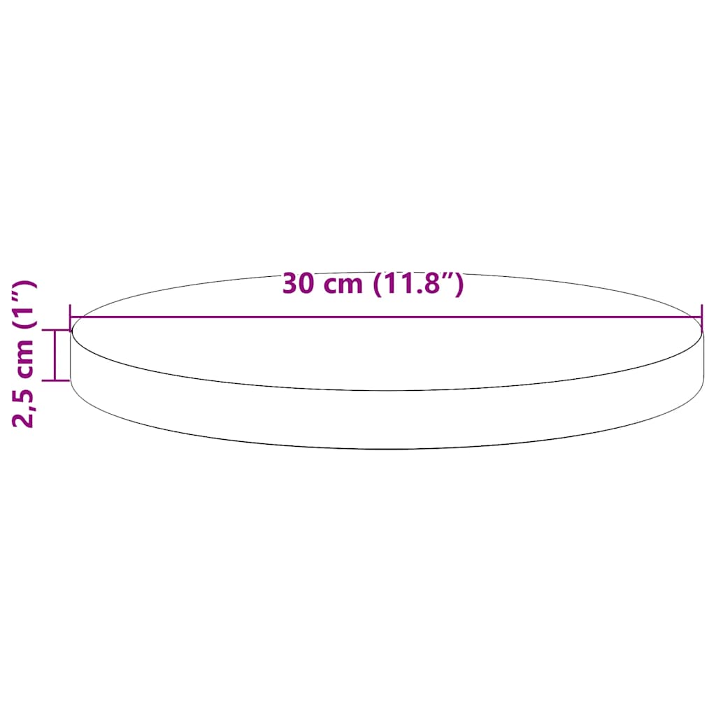 Tafelblad rond Ø30x2,5 cm massief grenenhout wasbruin is nu te koop bij PeponiXL, paradijselijk wonen!