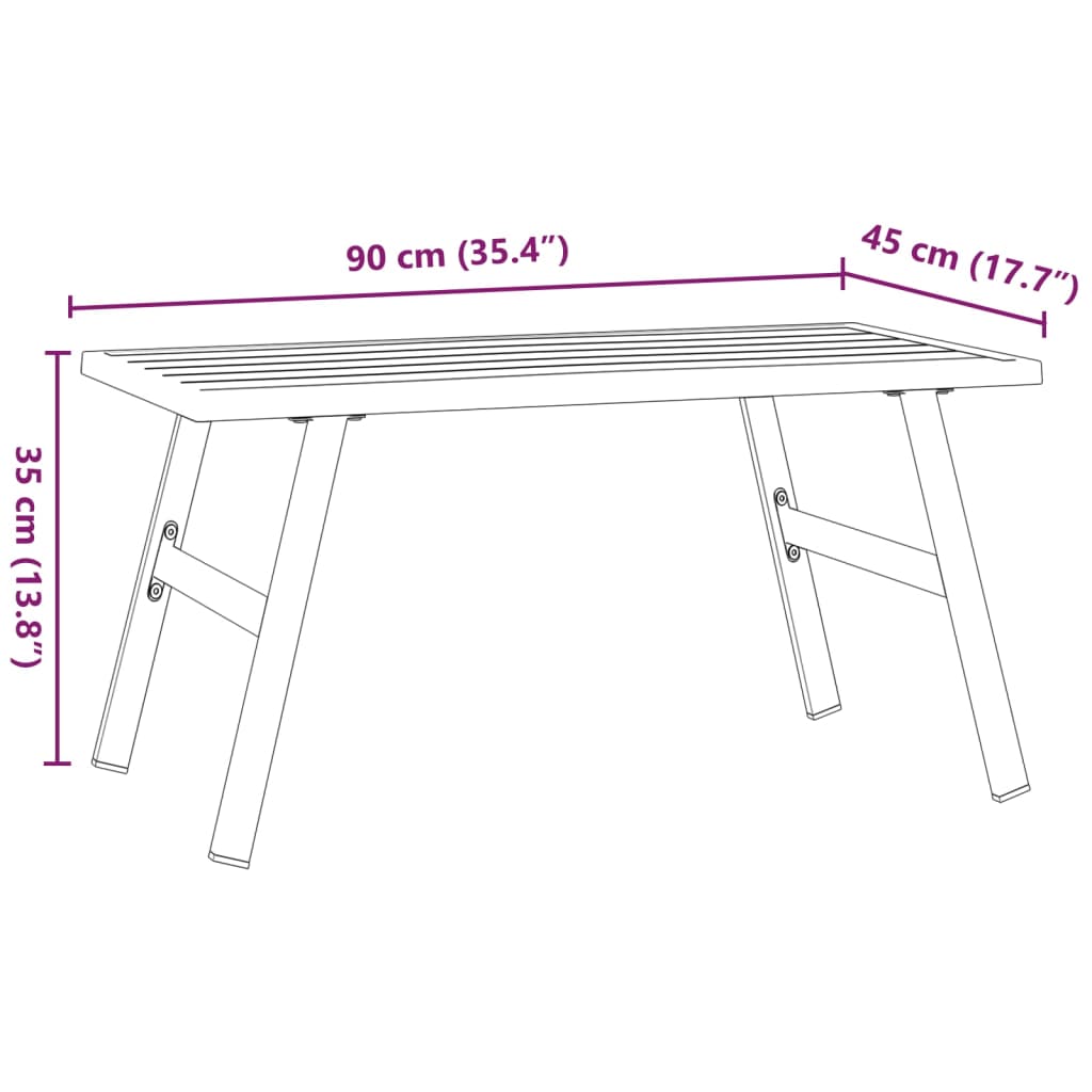 Tuintafeltje 90x45x35 cm gepoedercoat staal zwart is nu te koop bij PeponiXL, paradijselijk wonen!
