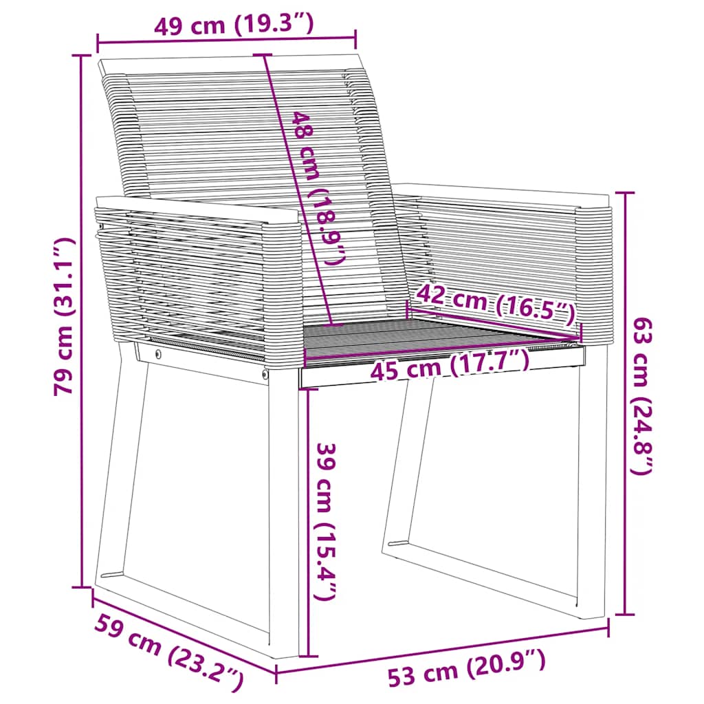 Tuinstoelen 4 st poly rattan zwart is nu te koop bij PeponiXL, paradijselijk wonen!
