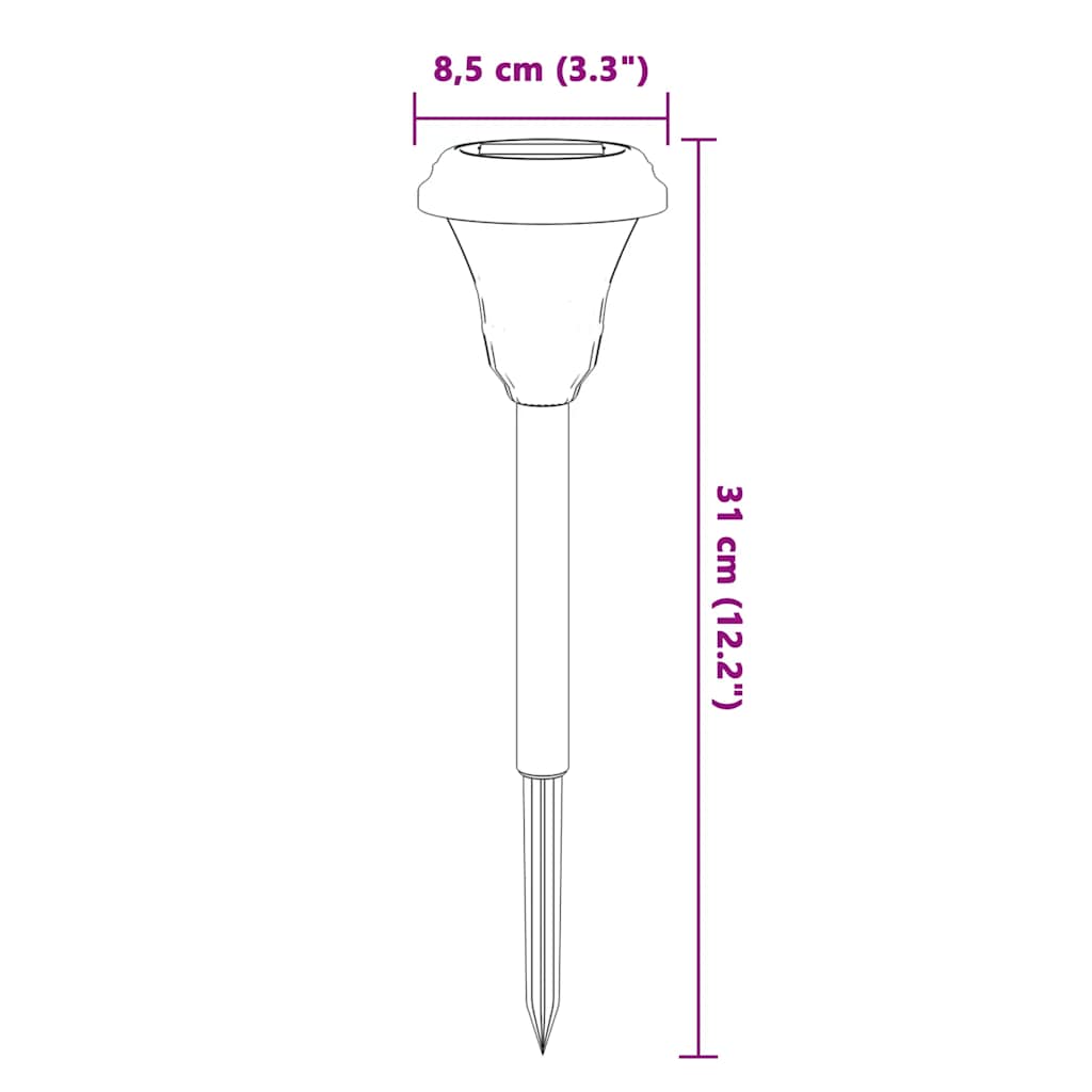 Tuinpadverlichting 12 st solar met grondpennen wit is nu te koop bij PeponiXL, paradijselijk wonen!