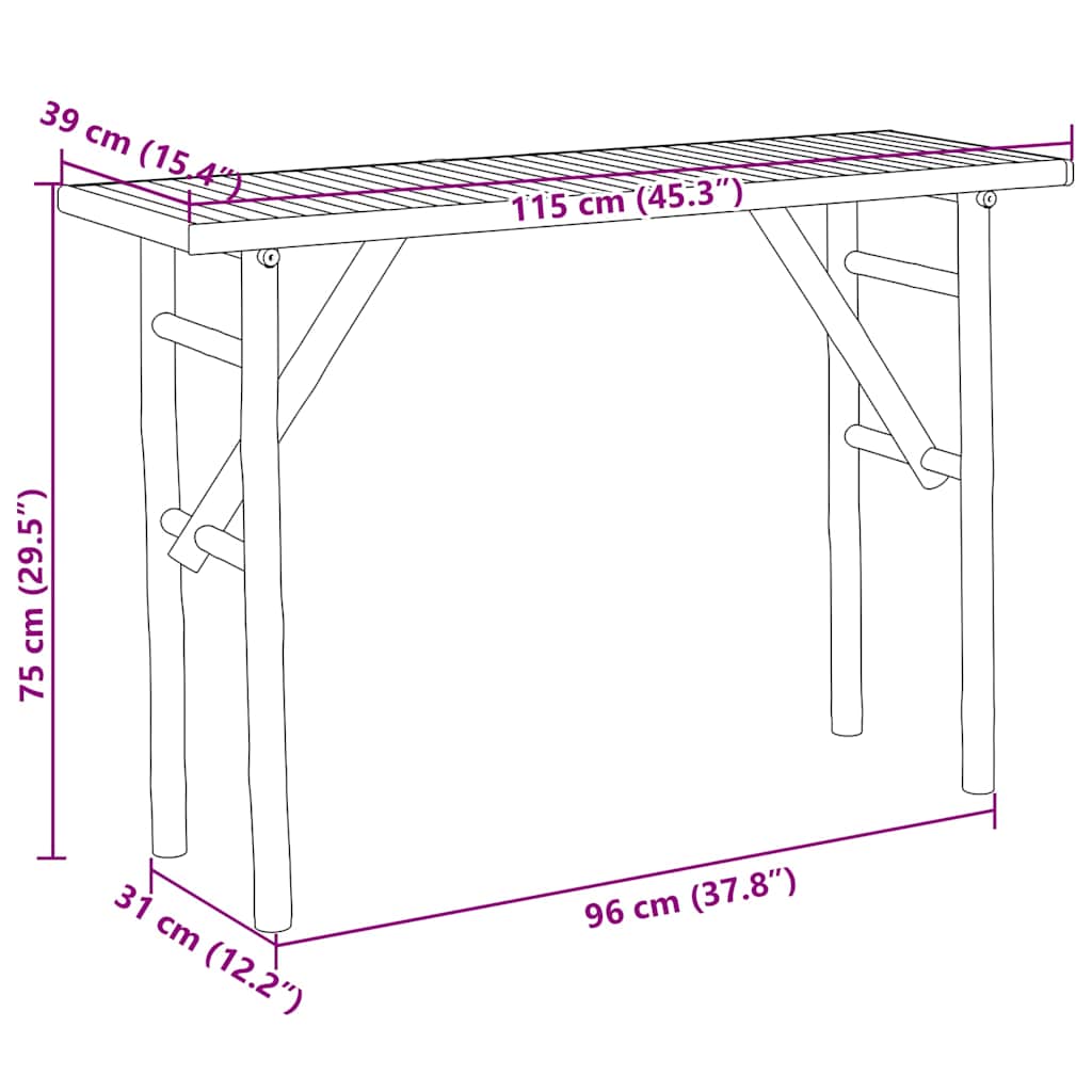 Wandtafel 115x39x75 cm bamboe is nu te koop bij PeponiXL, paradijselijk wonen!