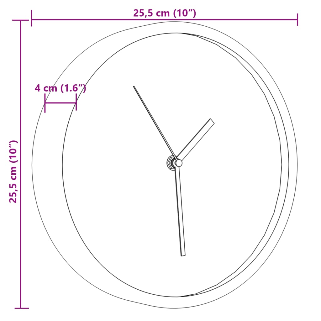 Wandklok Ø25,5 cm polystyreen en glas blauw is nu te koop bij PeponiXL, paradijselijk wonen!