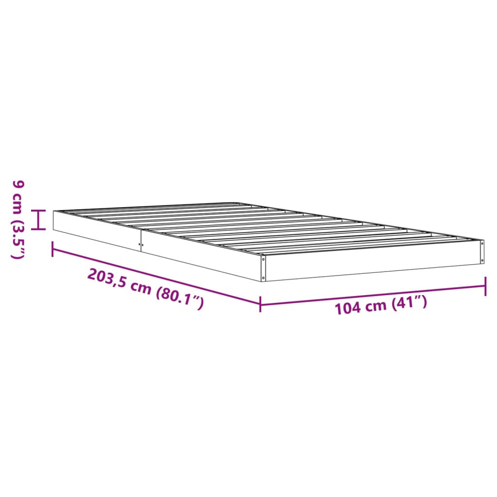 Bedframe massief grenenhout wasbruin 100x200 cm is nu te koop bij PeponiXL, paradijselijk wonen!