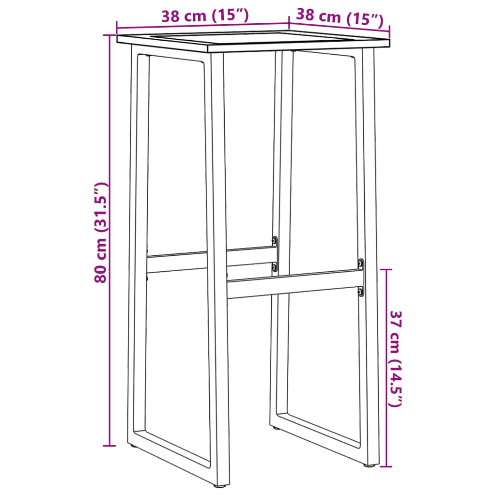 Barkrukken 4 st 38x38x80 cm gepoedercoat staal zwart is nu te koop bij PeponiXL, paradijselijk wonen!