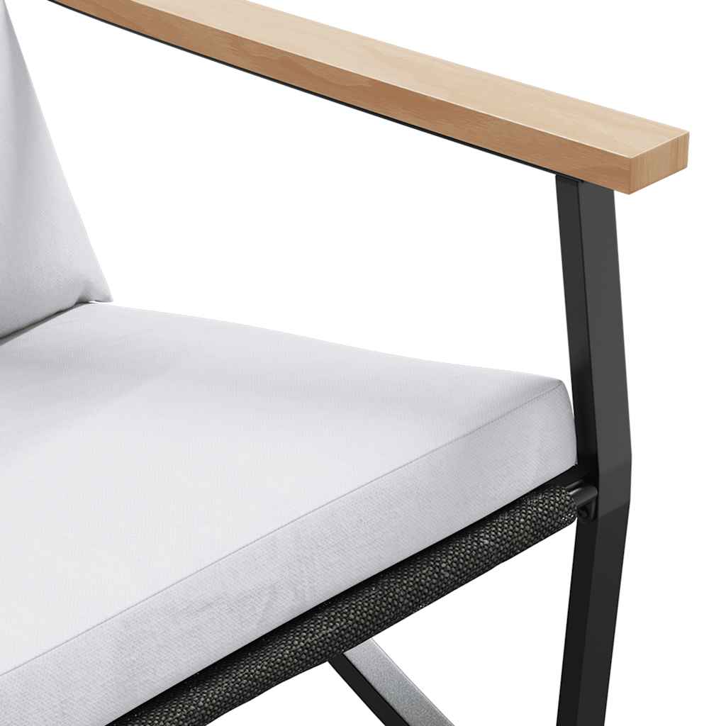 Tuinstoelen 2 st met kussens staal zwart is nu te koop bij PeponiXL, paradijselijk wonen!