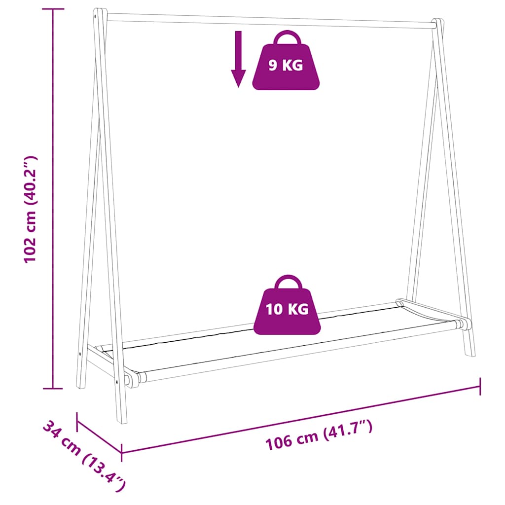 Kledingrek met schappen 106x34x102 cm bamboe is nu te koop bij PeponiXL, paradijselijk wonen!