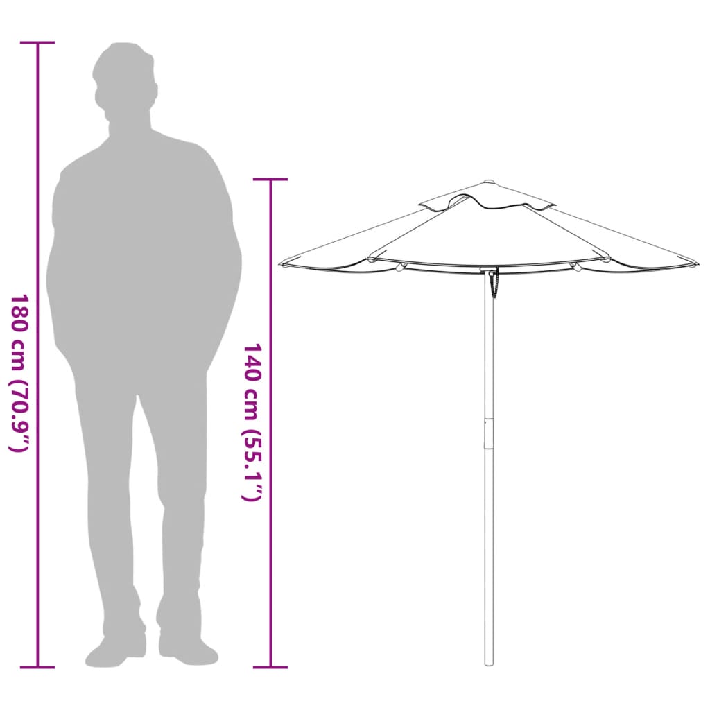 Parasol voor kinderen met houten paal Ø120x140 cm is nu te koop bij PeponiXL, paradijselijk wonen!