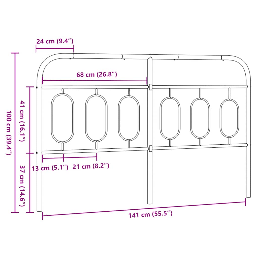 Vervangend hoofdbord 140 cm metaal zwart is nu te koop bij PeponiXL, paradijselijk wonen!