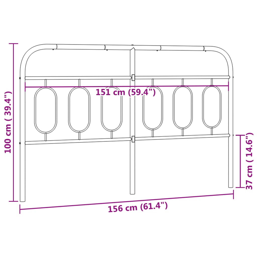 Vervangend hoofdbord 150 cm metaal wit is nu te koop bij PeponiXL, paradijselijk wonen!