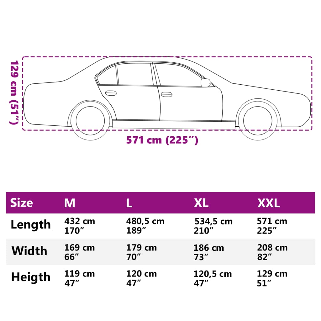 Autohoes voor sedan met gespriemen M PEVA zilverkleurig is nu te koop bij PeponiXL, paradijselijk wonen!