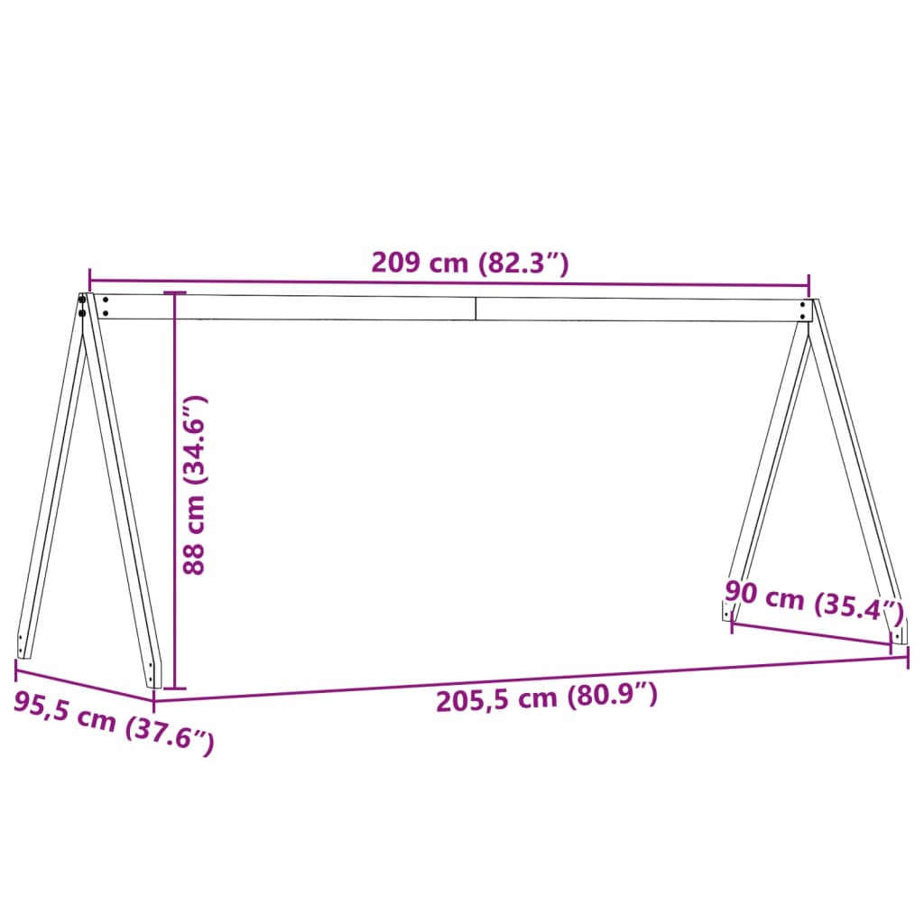 Kinderbedhuisje 209x95,5x88 cm massief grenenhout wasbruin is nu te koop bij PeponiXL, paradijselijk wonen!