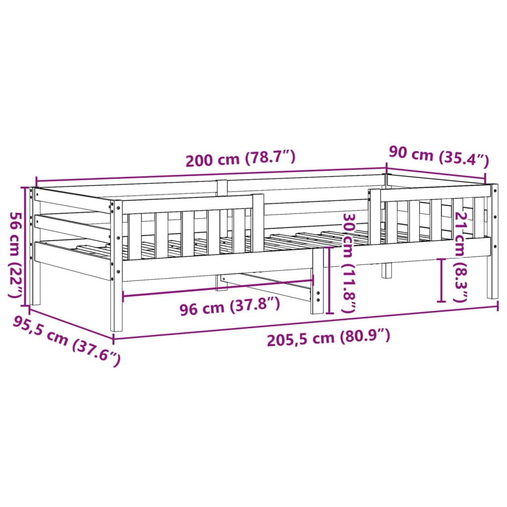 Bedframe zonder matras massief grenenhout wit 90x200 cm is nu te koop bij PeponiXL, paradijselijk wonen!