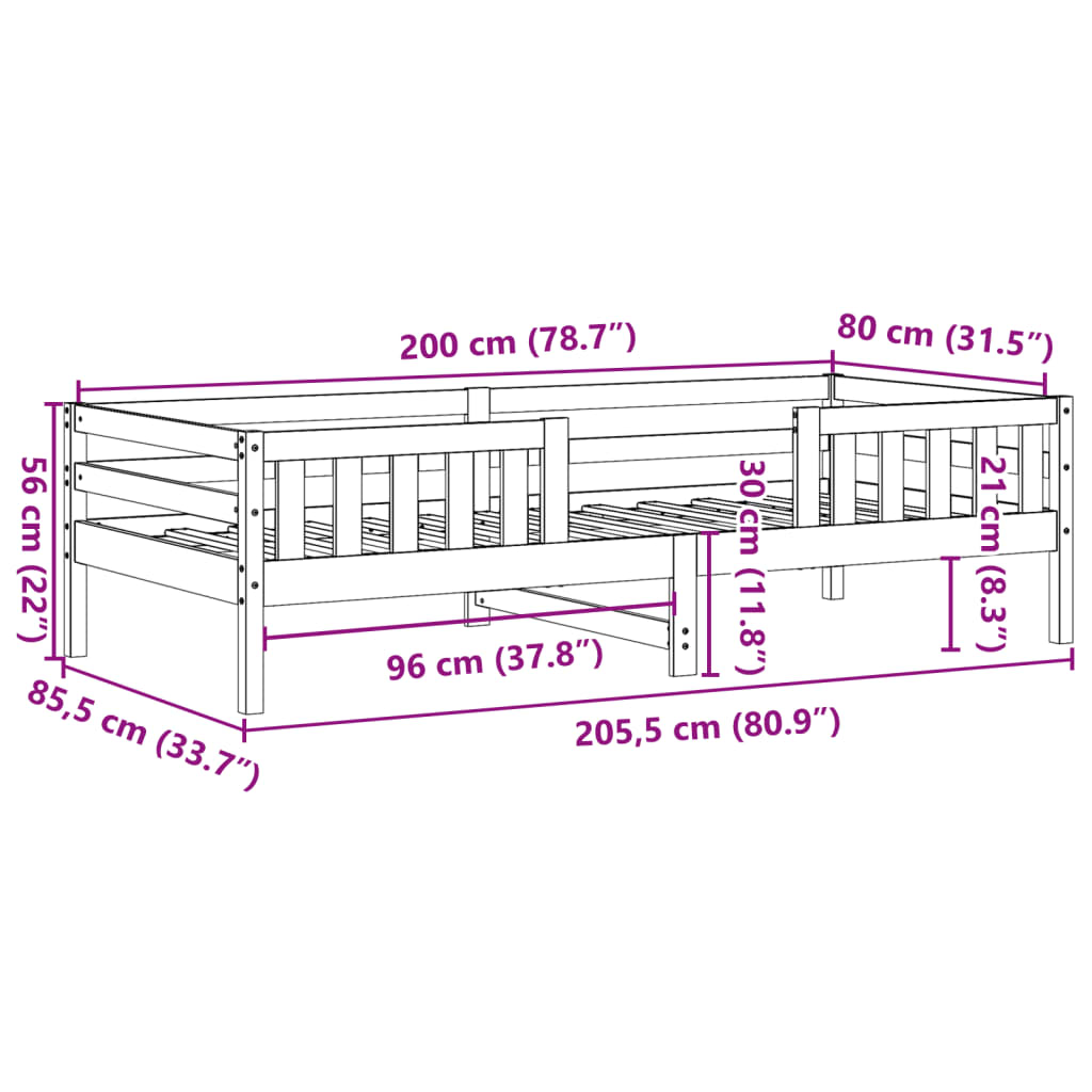 Bedframe zonder matras massief grenenhout wit 80x200 cm is nu te koop bij PeponiXL, paradijselijk wonen!