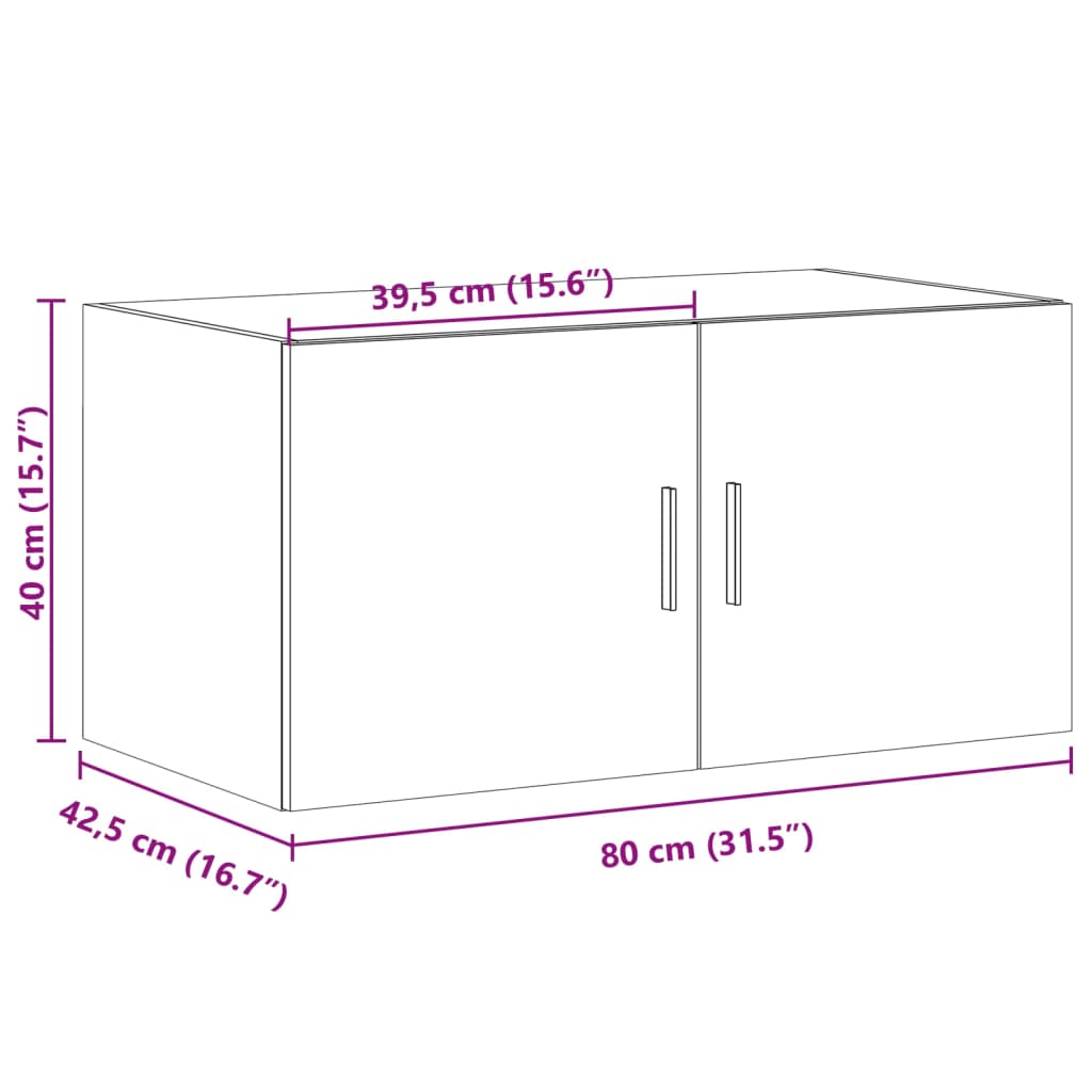Wandkast 80x42,5x40 cm bewerkt hout gerookt eikenkleurig is nu te koop bij PeponiXL, paradijselijk wonen!
