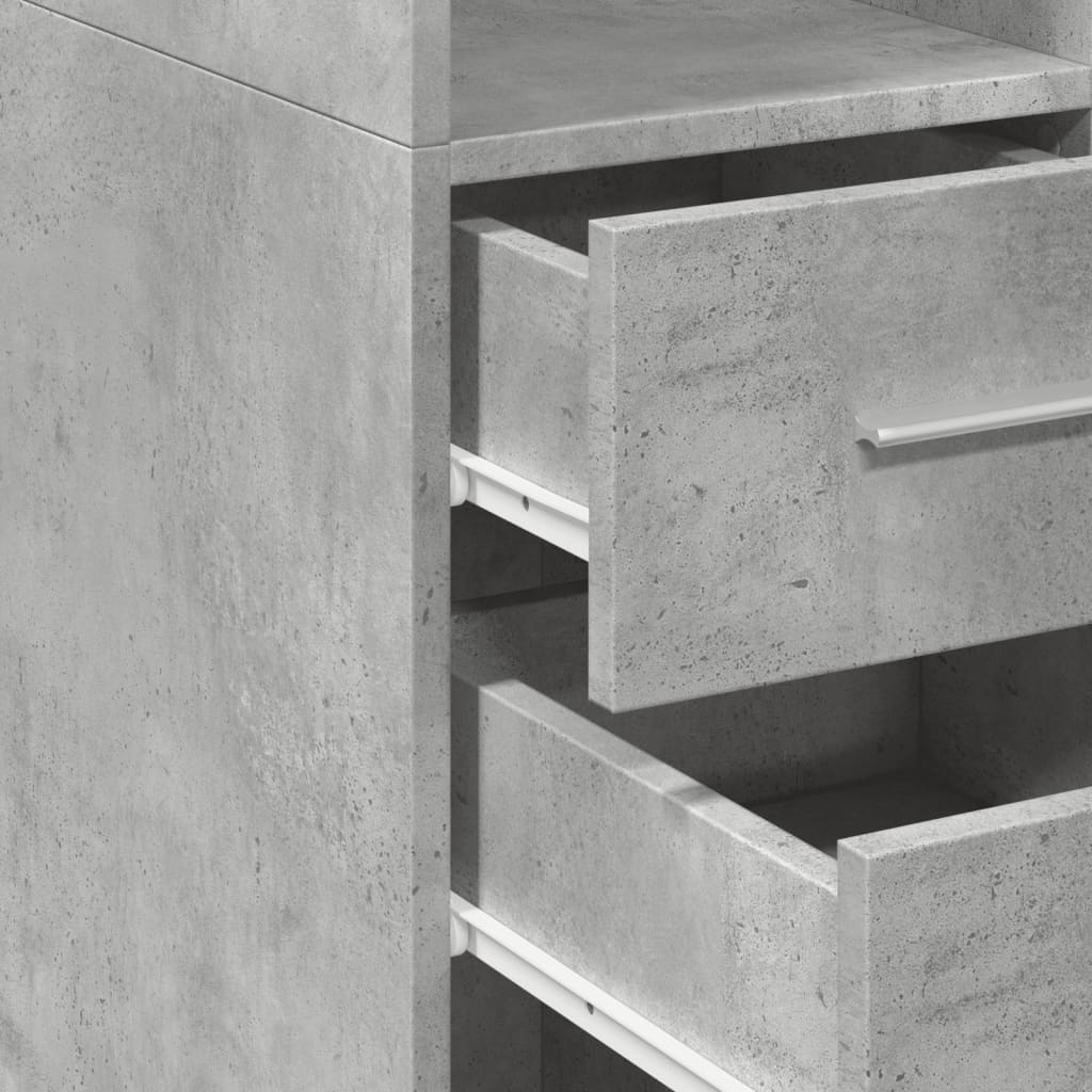Opbergkast smal 45x42,5x225 cm bewerkt hout betongrijs is nu te koop bij PeponiXL, paradijselijk wonen!