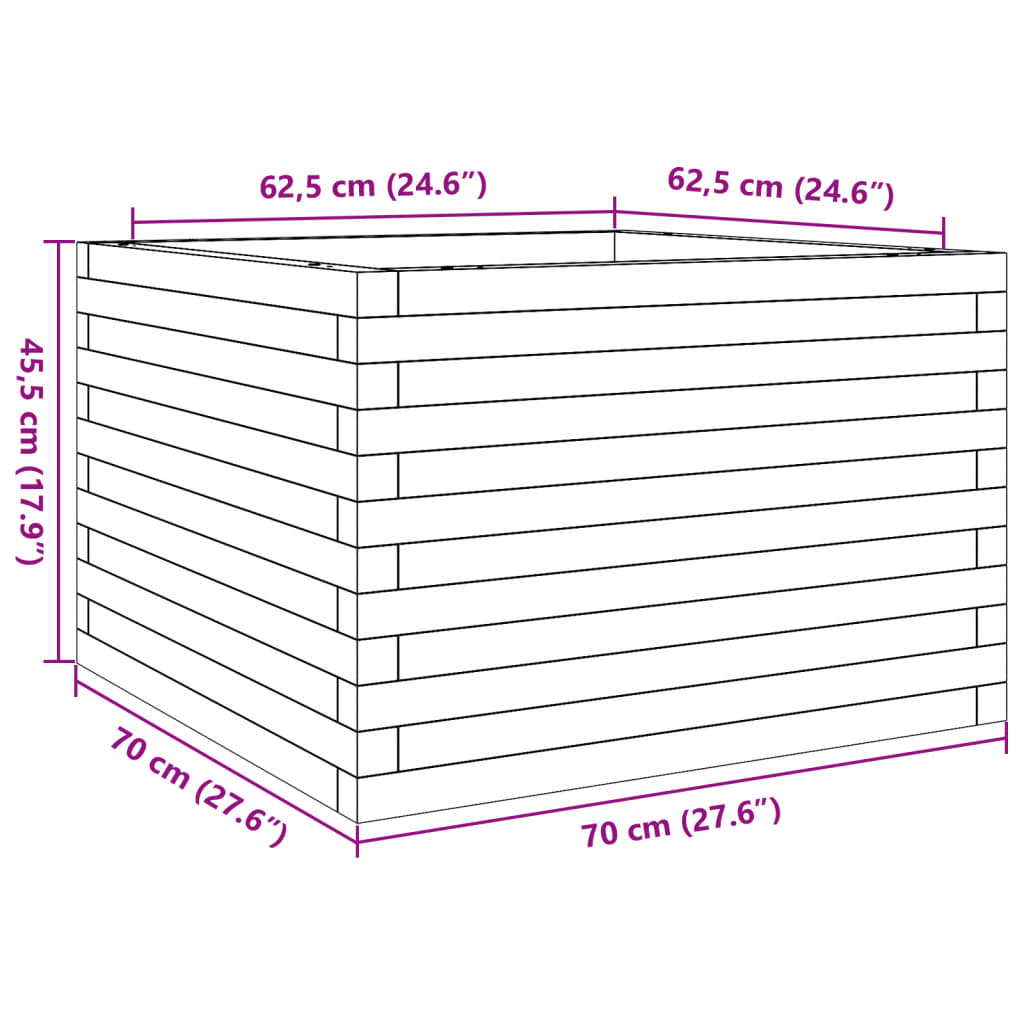 Plantenbak 70x70x45,5 cm massief grenenhout is nu te koop bij PeponiXL, paradijselijk wonen!