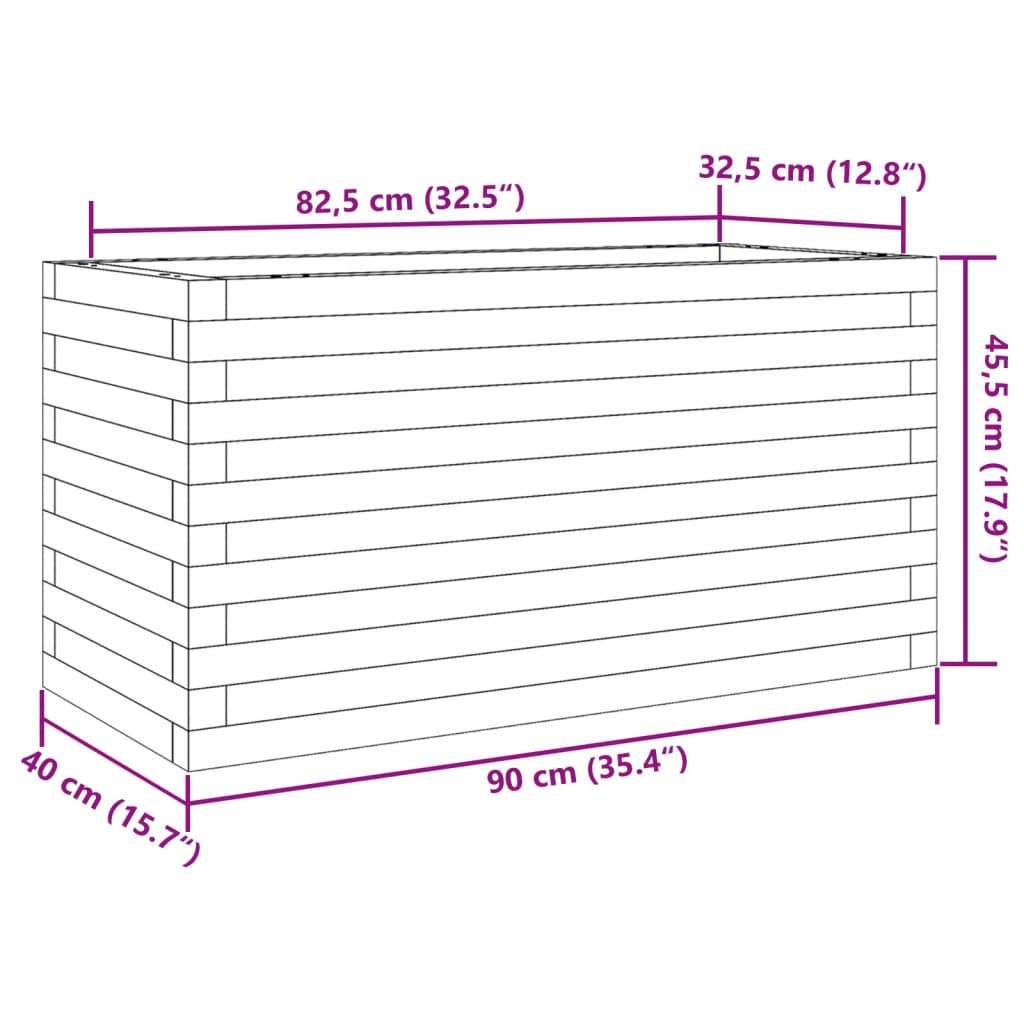 Plantenbak 90x40x45,5 cm massief grenenhout is nu te koop bij PeponiXL, paradijselijk wonen!