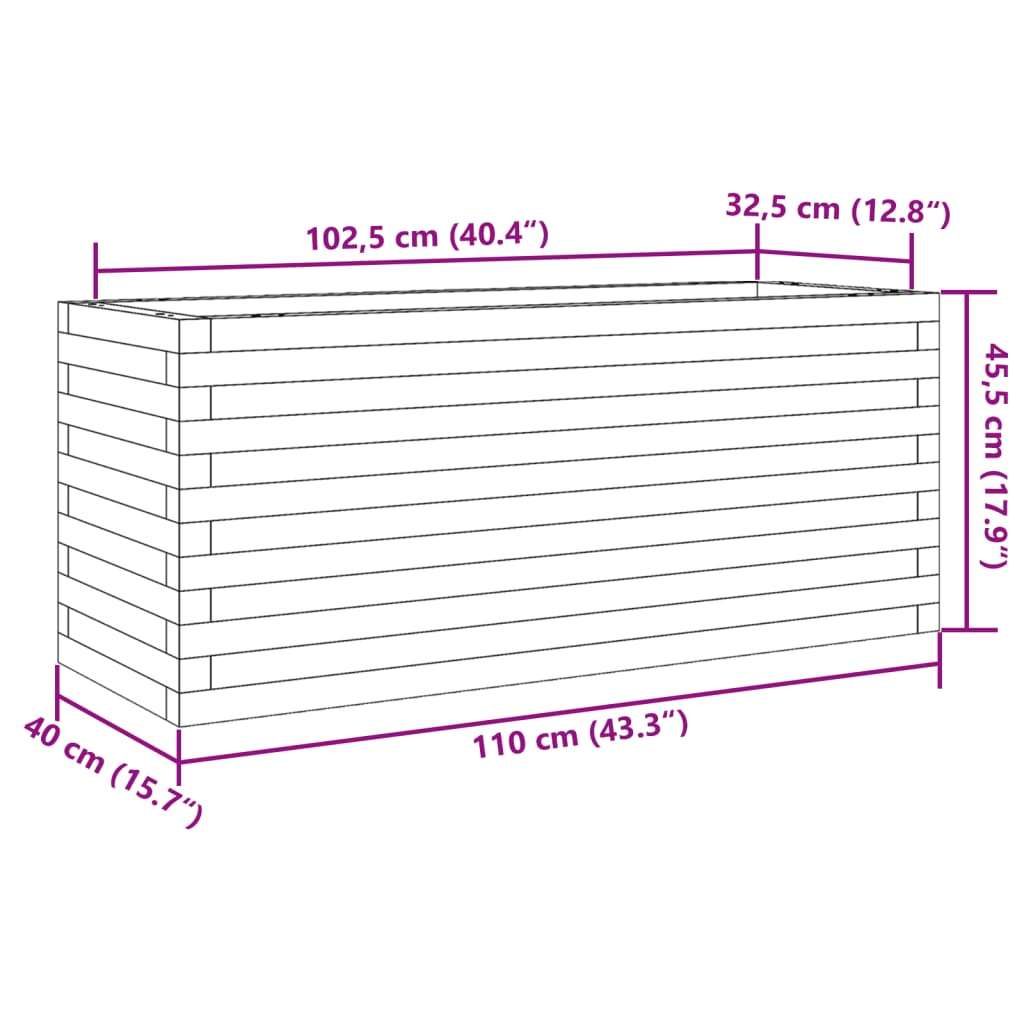 Plantenbak 110x40x45,5 cm massief grenenhout wasbruin is nu te koop bij PeponiXL, paradijselijk wonen!