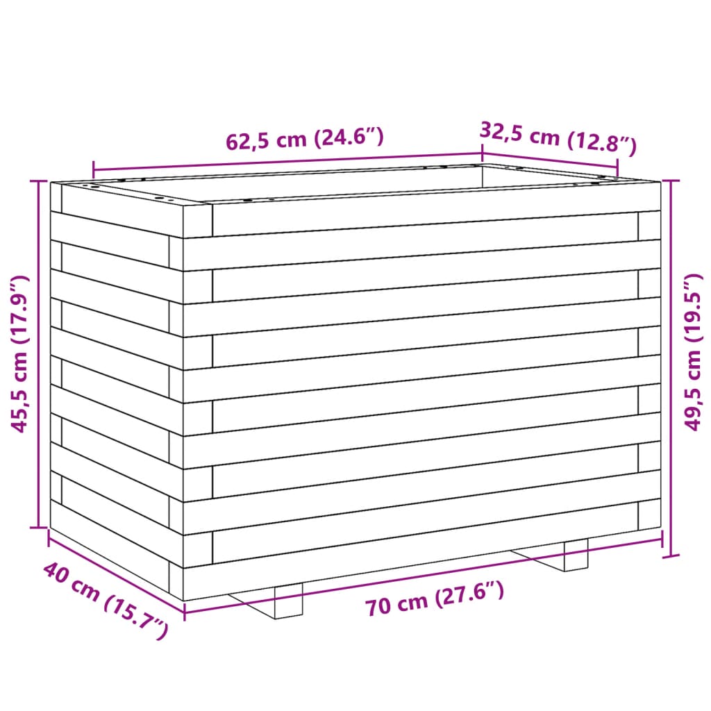 Plantenbak 70x40x49,5 cm geïmpregneerd grenenhout is nu te koop bij PeponiXL, paradijselijk wonen!