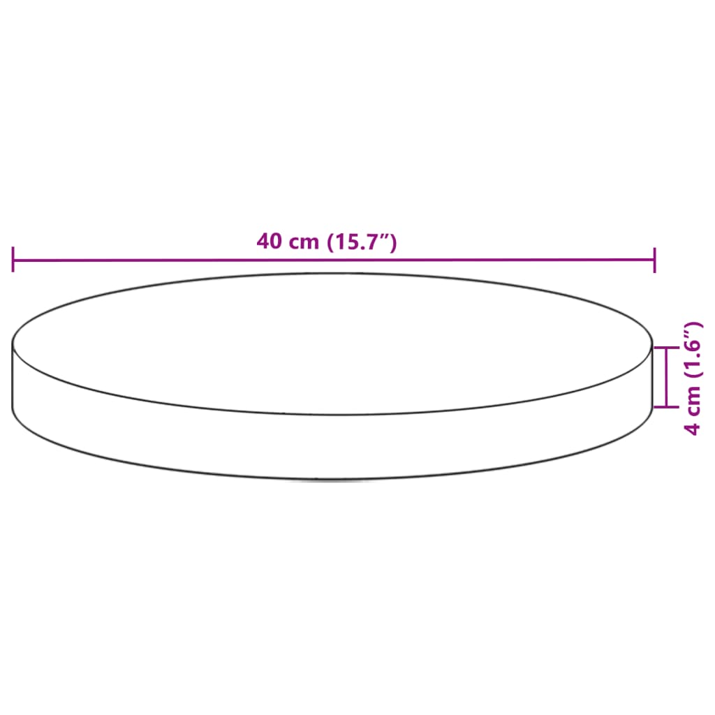 Tafelblad rond Ø 40x4 cm massief acaciahout is nu te koop bij PeponiXL, paradijselijk wonen!