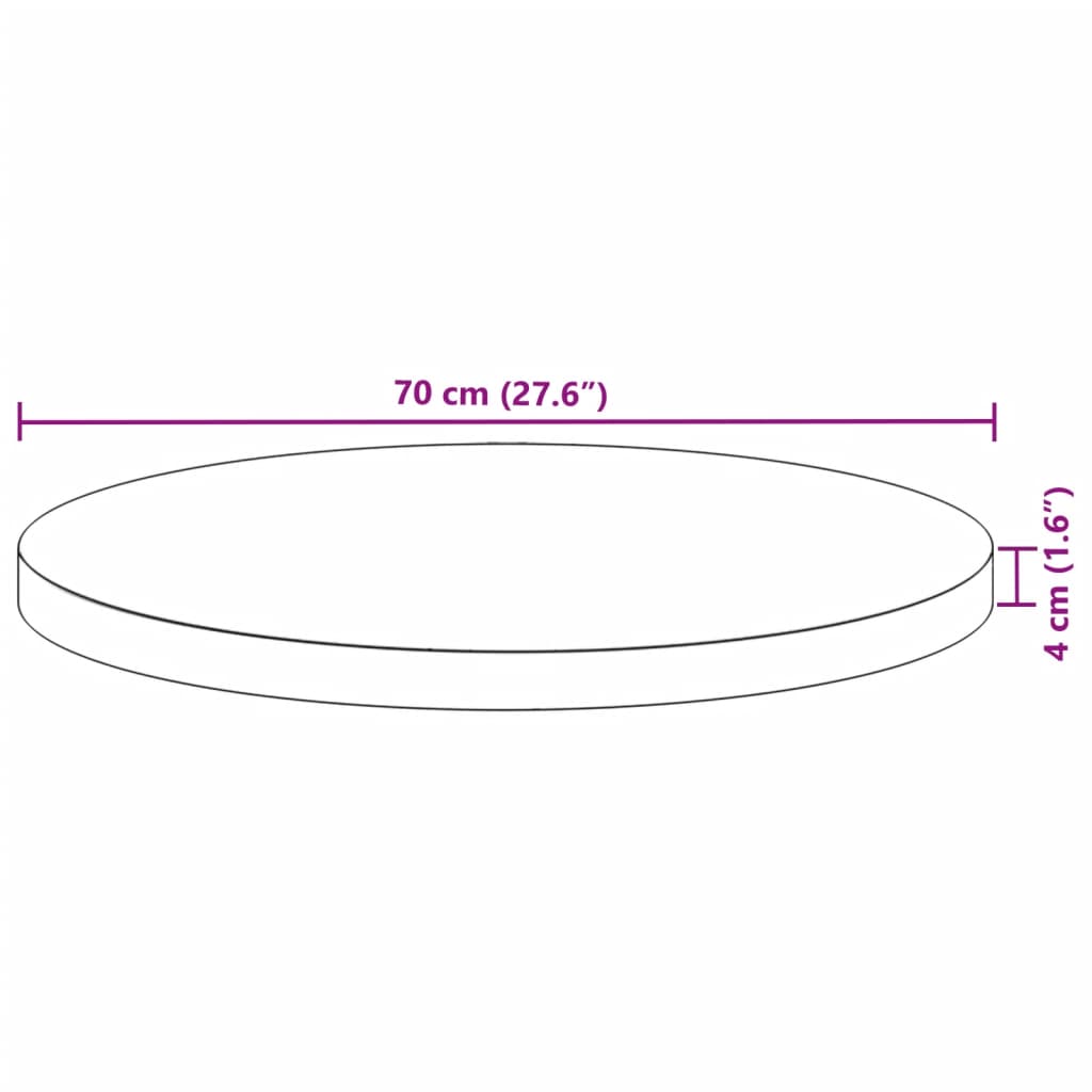 Tafelblad rond Ø 70x4 cm massief acaciahout is nu te koop bij PeponiXL, paradijselijk wonen!
