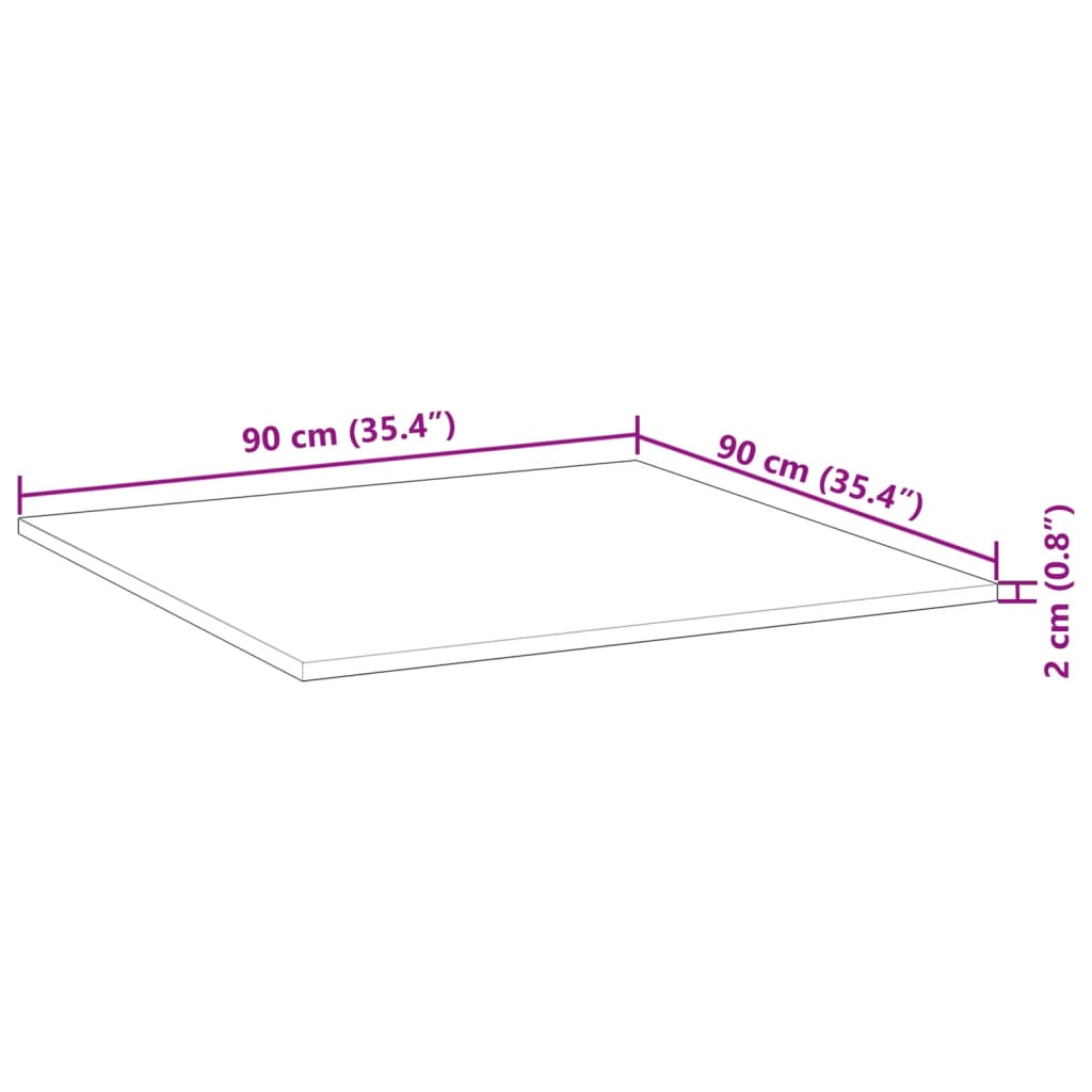 Tafelblad vierkant 90x90x2 cm massief acaciahout is nu te koop bij PeponiXL, paradijselijk wonen!