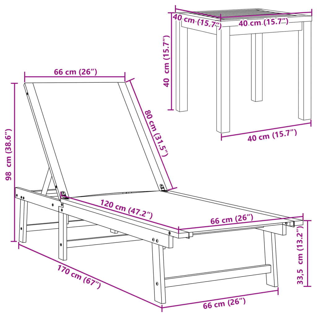 Ligbed met tafel massief acaciahout en textileen blauw is nu te koop bij PeponiXL, paradijselijk wonen!