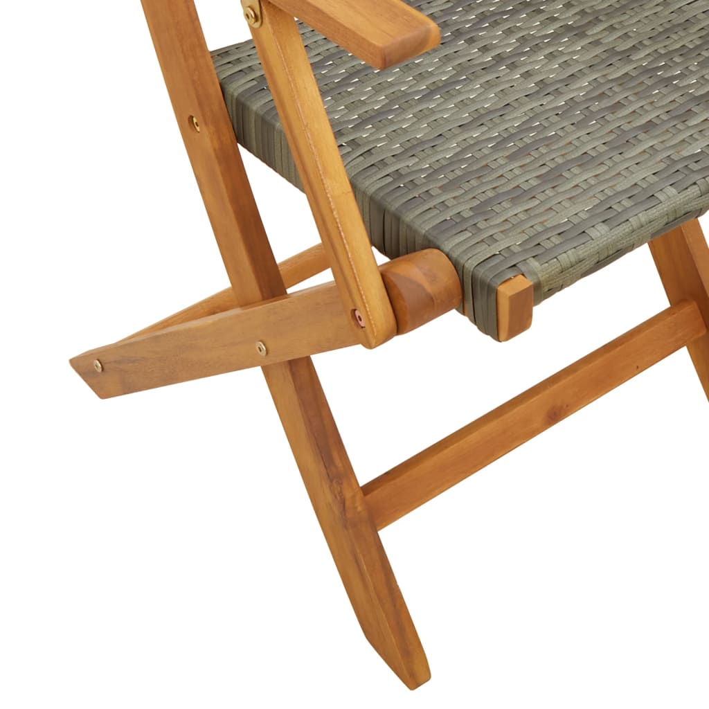 3-delige Bistroset poly rattan en massief hout grijs is nu te koop bij PeponiXL, paradijselijk wonen!