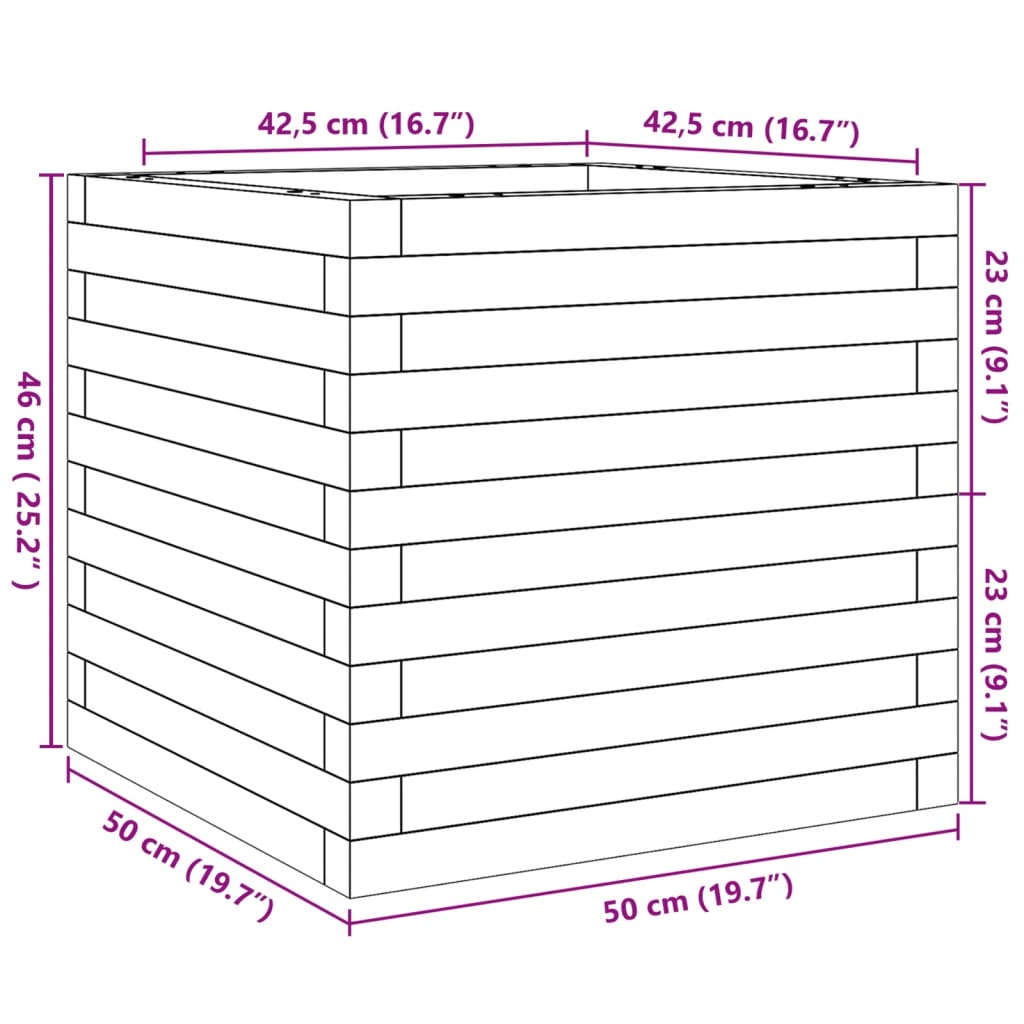 Plantenbak 50x50x46 cm massief douglashout is nu te koop bij PeponiXL, paradijselijk wonen!