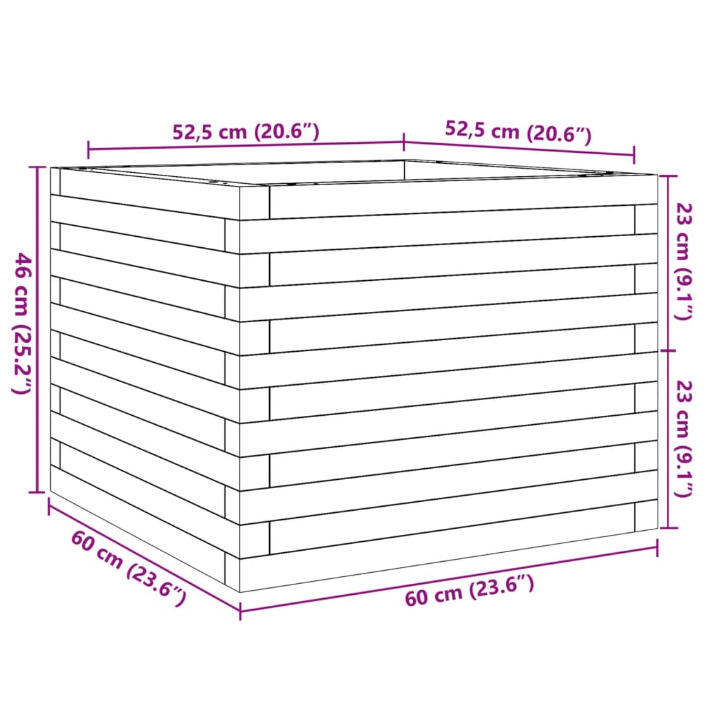 Plantenbak 60x60x46 cm massief douglashout is nu te koop bij PeponiXL, paradijselijk wonen!