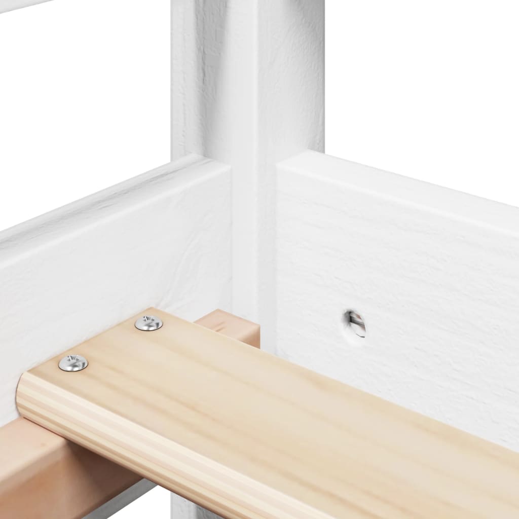 Kinderbed met huisje en bankje massief grenenhout wit 80x200 cm is nu te koop bij PeponiXL, paradijselijk wonen!