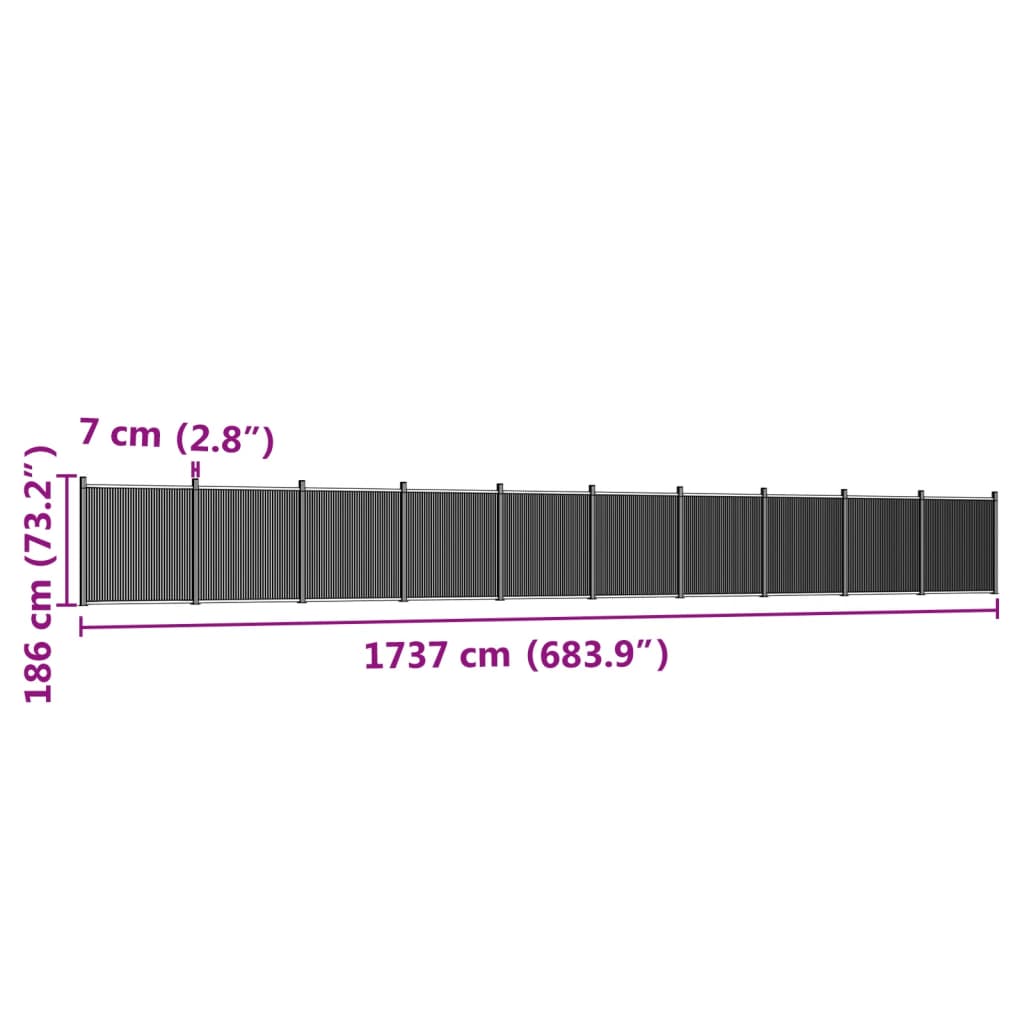 Schuttingpaneel 1737x186 cm HKC grijs is nu te koop bij PeponiXL, paradijselijk wonen!