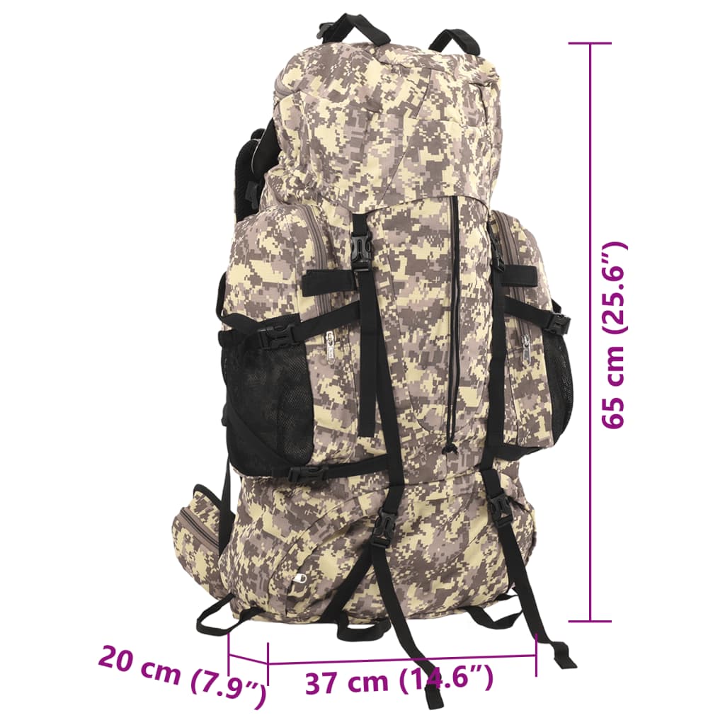 Wandelrugzak 60 L camouflage oxford stof camelbruin is nu te koop bij PeponiXL, paradijselijk wonen!