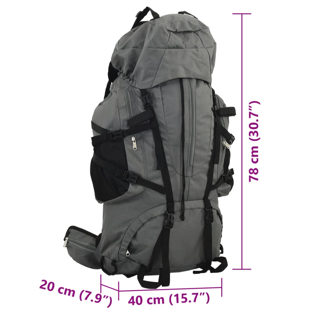 Wandelrugzak 80 L oxford stof grijs is nu te koop bij PeponiXL, paradijselijk wonen!