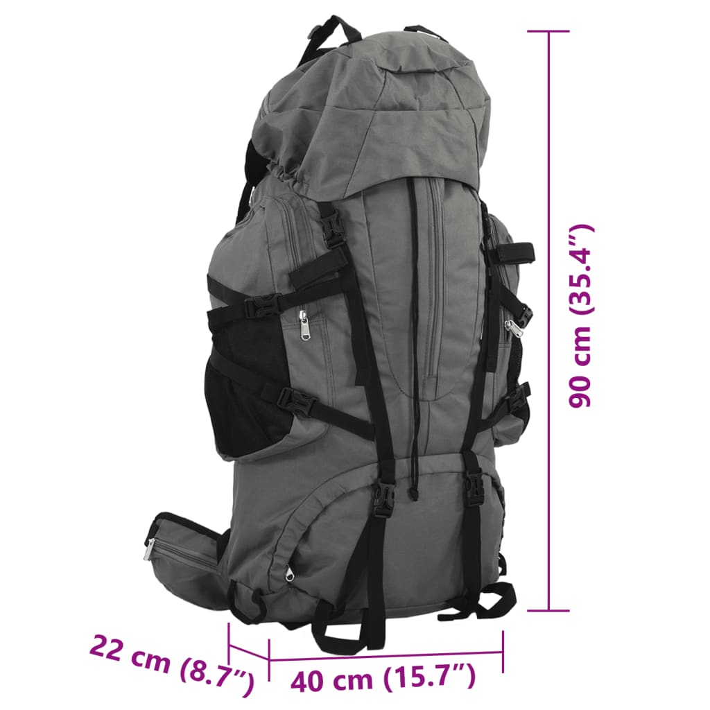 Wandelrugzak 100 L oxford stof grijs is nu te koop bij PeponiXL, paradijselijk wonen!