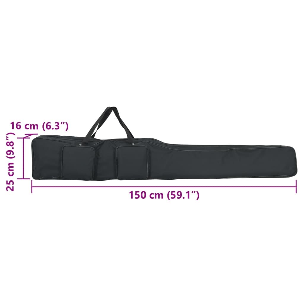 Hengeltas 150 cm oxford stof zwart is nu te koop bij PeponiXL, paradijselijk wonen!