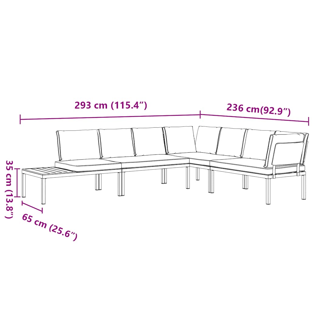 4-delige Loungeset met kussens aluminium zwart is nu te koop bij PeponiXL, paradijselijk wonen!